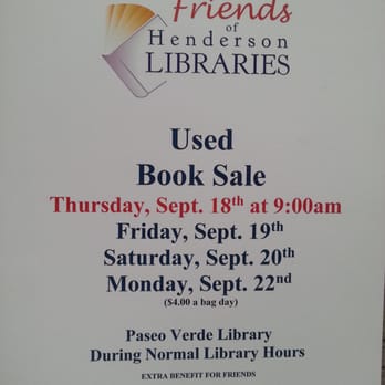 Paseo Verde Library - Used Book Sale 18th-22nd - Libraries Near Me - Henderson, Nevada Paseo Verde Library - Used Book Sale 18th-22nd - Libraries Near Me - Henderson, Nevada