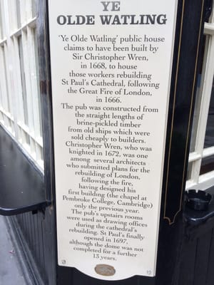 Menu photo 1 Ye Olde Watling London, XGL Menu photo 1 Ye Olde Watling London, XGL