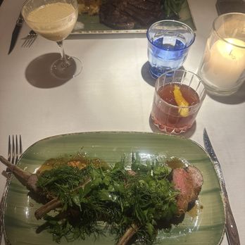 The Little Door - Herb Crusted Rack Of Lamb and 16 oz. Prime Ribeye Steak - French Near Me - Los Angeles, California The Little Door - Herb Crusted Rack Of Lamb and 16 oz. Prime Ribeye Steak - French Near Me - Los Angeles, California