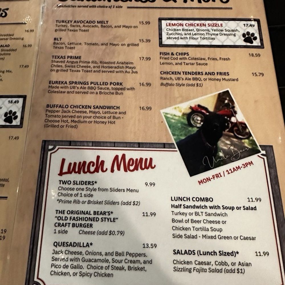 Uncle Bear's Grill and Tap - Mesa - Menu - Sports Bars Near Me - Mesa, Arizona Uncle Bear's Grill and Tap - Mesa - Menu - Sports Bars Near Me - Mesa, Arizona