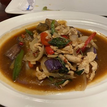 Tup Tim Thai Restaurant - Eggplant stir fry with chicken - Thai Near Me - Gainesville, Florida Tup Tim Thai Restaurant - Eggplant stir fry with chicken - Thai Near Me - Gainesville, Florida