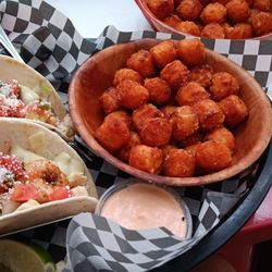 Sawmill Grille & Spirits - Fish tacos with sweet potato tots