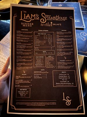 Menu photo 2 The Liam's Steakhouse Dallas, TX Menu photo 2 The Liam's Steakhouse Dallas, TX