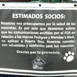 Sam's Club - Note to pet owners