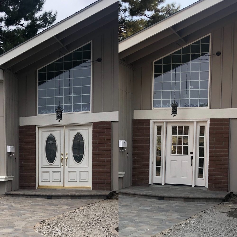 Exterior before and after