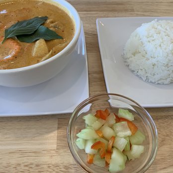 Basil & Co - Massaman curry Enjoyed the little cucumber salad in the curry. Added a fresh bite. - Thai Near Me - Diamond Bar, California Basil & Co - Massaman curry Enjoyed the little cucumber salad in the curry. Added a fresh bite. - Thai Near Me - Diamond Bar, California