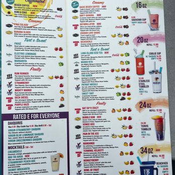 Daiquiri Deck - Daiquiri menu - Seafood Near Me - Bradenton Beach, Florida