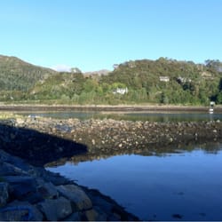 Gairloch Highland Lodge - View from the harbour to the hotel