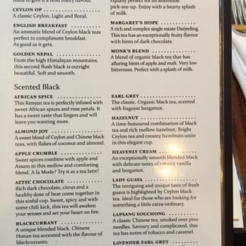 Neverland Tea Salon - Part of the tea menu. My fave: Heavenly Cream. - Coffee & Tea Near Me - Vancouver, British Columbia Neverland Tea Salon - Part of the tea menu. My fave: Heavenly Cream. - Coffee & Tea Near Me - Vancouver, British Columbia
