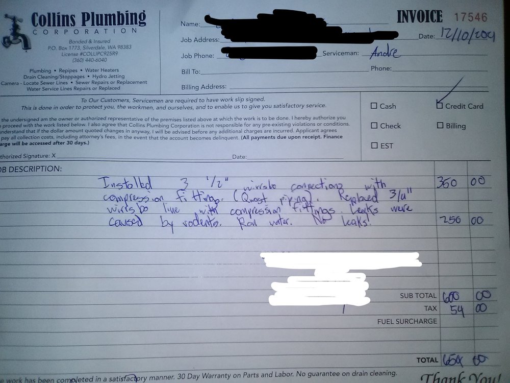 Slide of Collins Plumbing