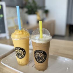 Bee Happy Boba Tea - Mango Smoothie and Vietnamese Coffee Smoothie with Sea Salt