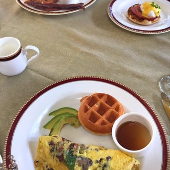The Circle at The Breakers - Plate #1. Fresh omelette and mini Belgian waffle - Breakfast & Brunch Near Me - Palm Beach, Florida The Circle at The Breakers - Plate #1. Fresh omelette and mini Belgian waffle - Breakfast & Brunch Near Me - Palm Beach, Florida