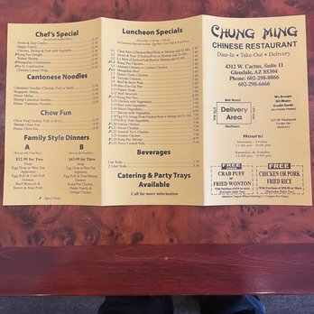 Chung Ming Restaurant - Menu - Chinese Near Me - Glendale, Arizona