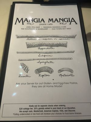 Menu photo 5 Mangia Mangia Pasta Cafe Key West, FL Menu photo 5 Mangia Mangia Pasta Cafe Key West, FL