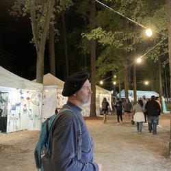 Poquoson Seafood Festival - Artist and craft booths. Super neat at night with the twinkle lights