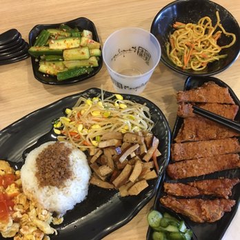 Kingchops Irvine - Pork chop rice and cucumber salad. - Taiwanese Near Me - Irvine, California