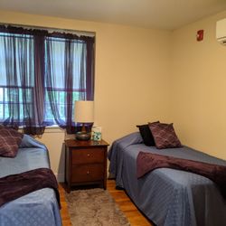 Rolling Ridge Conference Ctr - Guest room in Carriage House - has a mini split for heat and AC