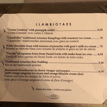 Llamber - Menu - Spanish Near Me - Barcelona, B