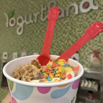 Yogurtland - Plain yogurt with fruity pebbles and coke waffles - Ice Cream & Frozen Yogurt Near Me - Las Vegas, Nevada Yogurtland - Plain yogurt with fruity pebbles and coke waffles - Ice Cream & Frozen Yogurt Near Me - Las Vegas, Nevada