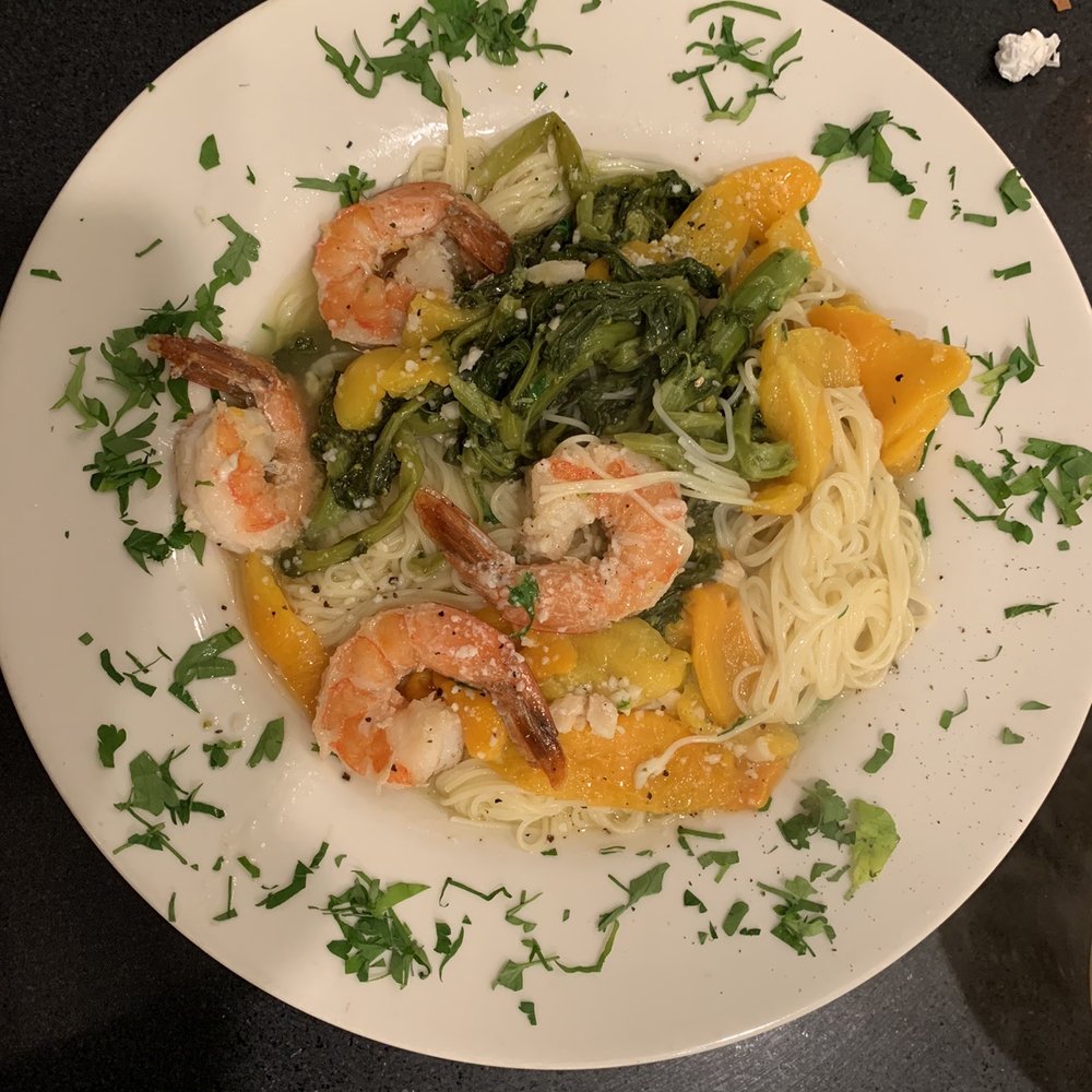 Anthony's Cheesecake - Pasta with shrimp, garlic, hot (or sweet) peppers and broccoli rabe - American Near Me - Bloomfield, New Jersey Anthony's Cheesecake - Pasta with shrimp, garlic, hot (or sweet) peppers and broccoli rabe - American Near Me - Bloomfield, New Jersey
