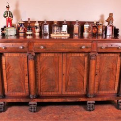 Meehan Antiques - Antique Mahogany Sideboard from Empire Era, repurposed as Bourbon Bar!