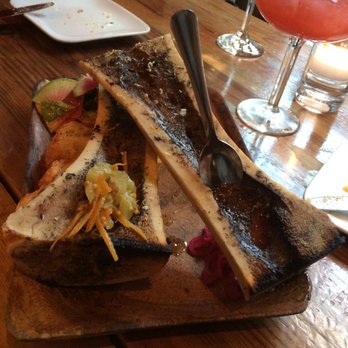 Barbuzzo - Barbuzzo bone marrow appetizer, with fennel mostarda, grilled bread and radish parsley salad - Mediterranean Near Me - Philadelphia, Pennsylvania