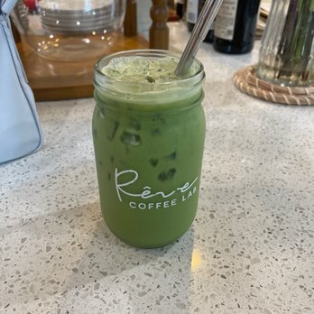 Reve Coffee Lab - Iced Matcha latte with almond milk - Coffee & Tea Near Me - Baton Rouge, Louisiana Reve Coffee Lab - Iced Matcha latte with almond milk - Coffee & Tea Near Me - Baton Rouge, Louisiana