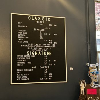 Quills Coffee - a menu on the wall - Coffee & Tea Near Me - Louisville, Kentucky Quills Coffee - a menu on the wall - Coffee & Tea Near Me - Louisville, Kentucky