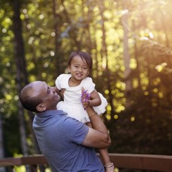 Family Art Photo - Father Daughter Portraits Downtown Anchorage on Campbell Creek Bridge