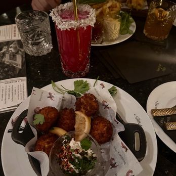 Vanderpump A Paris - Crab croquettes and Flora Bora Bora cocktail - French Near Me - Las Vegas, Nevada Vanderpump A Paris - Crab croquettes and Flora Bora Bora cocktail - French Near Me - Las Vegas, Nevada