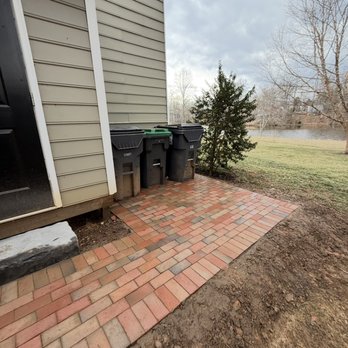 Greater Days - Walk way/trash can patio - Landscaping Near Me Greater Days - Walk way/trash can patio - Landscaping Near Me