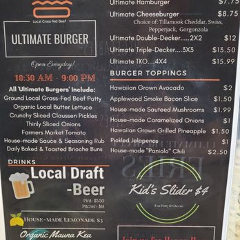 Ultimate Burger - Menu - Burgers Near Me - Kailua-Kona, Hawaii Ultimate Burger - Menu - Burgers Near Me - Kailua-Kona, Hawaii