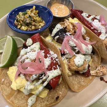 Snooze, an A.M. Eatery - Adobo roasted veggies on corn tortillas! Don't miss out ! Very tasty - Breakfast & Brunch Near Me - Austin, Texas Snooze, an A.M. Eatery - Adobo roasted veggies on corn tortillas! Don't miss out ! Very tasty - Breakfast & Brunch Near Me - Austin, Texas