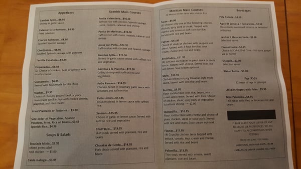 Menu photo 6 Paellas Cafe Harrison, NJ