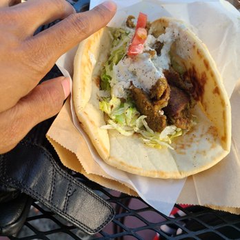 Sinbad Express - Lamb and beef gyro. Needs more filling or a smaller wrap. Tasted good, but too much breading in the way. - Mediterranean Near Me - Seattle, Washington Sinbad Express - Lamb and beef gyro. Needs more filling or a smaller wrap. Tasted good, but too much breading in the way. - Mediterranean Near Me - Seattle, Washington