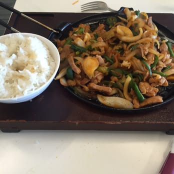 Joy Yuan Noodle - Korean spicy pork on hot plate. - Noodles Near Me - Naperville, Illinois Joy Yuan Noodle - Korean spicy pork on hot plate. - Noodles Near Me - Naperville, Illinois