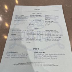 Ostrea - Menu