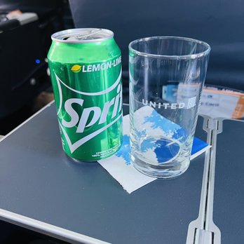 United Airlines - Sprite and glass cup - Airlines Near Me - Houston, Texas United Airlines - Sprite and glass cup - Airlines Near Me - Houston, Texas