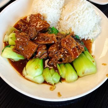 Fairwood Cafe - Braised beef over rice with bok choy - Hong Kong Style Cafe Near Me - Newark, California