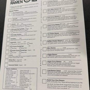 SATO Ramen - 05/26/2026 - Menu - Ramen Near Me - Buffalo, New York