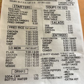 Bing’s Chinese - Menu - Chinese Near Me - Mooresville, Indiana