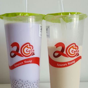 CoCo Fresh Tea & Juice - Taro sago on left and roast milk tea on the right - Juice Bars & Smoothies Near Me - Markham, Ontario