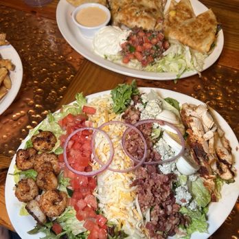 Miller's Ale House - BLACKENED SHRIMP & CHICKEN COBB SALAD, ROASTED CHILE SPICED CHICKEN QUESADILLA - Sports Bars Near Me - Lake Grove, New York