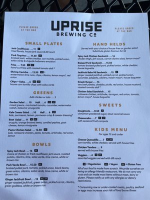 Menu photo 6 Uprise Brewing Spokane, WA