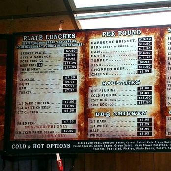 Lockhart Chisholm Trail BBQ - Menu boards - Barbeque Near Me - Lockhart, Texas
