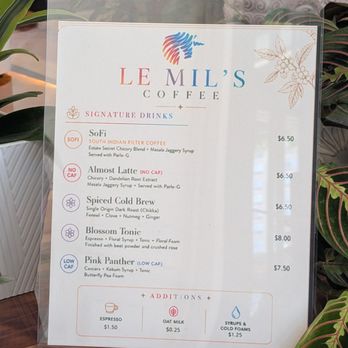 Le Mil's - Soft opening drink menu. - Coffee Roasteries Near Me - San Francisco, California Le Mil's - Soft opening drink menu. - Coffee Roasteries Near Me - San Francisco, California
