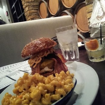 Lucky Monk - IPA BBQ Burger with a side of Mac and cheese. They were both incredible! - American Near Me - Barrington, Illinois Lucky Monk - IPA BBQ Burger with a side of Mac and cheese. They were both incredible! - American Near Me - Barrington, Illinois