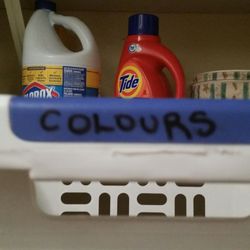 My Life In Flow - Using a sharpie,  write on your laundry basket handle to identify what should go in it!