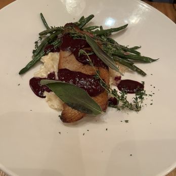 Dina's Restaurant - Duck breast with risotto/ green bean almondine. - Breakfast & Brunch Near Me - Ellicottville, New York