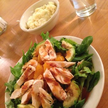 Adobe Springs Cafe - Mandarin chicken salad with delectable teriyaki dressing and chile verde arroz on the side. - Breakfast & Brunch Near Me - Silver City, New Mexico Adobe Springs Cafe - Mandarin chicken salad with delectable teriyaki dressing and chile verde arroz on the side. - Breakfast & Brunch Near Me - Silver City, New Mexico